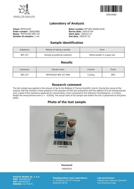 BPC-157 5 mg/10mg – Synthetic pentadecapeptide for laboratory research – image 2