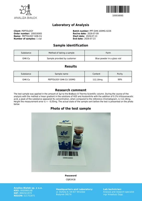 GHK-Cu 100 mg – Copper tripeptide (Gly-His-Lys) for research – image 2