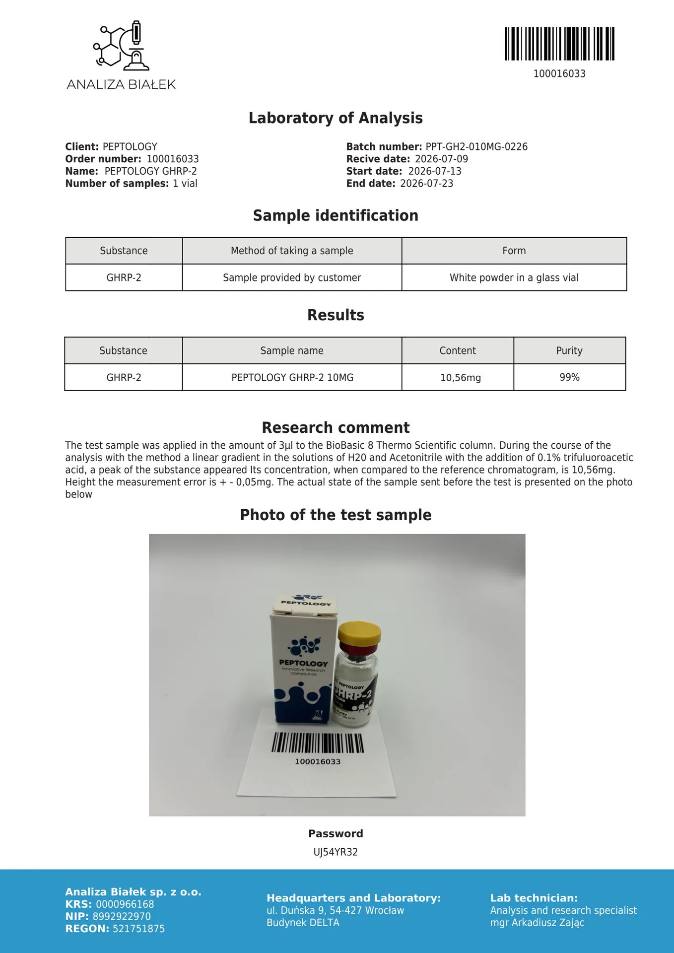 GHRP-2 10 mg – Ghrelin mimetic (GHS-R1a agonist) – image 2