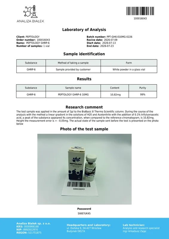 GHRP-6 10 mg – Ghrelin mimetic (GHS-R1a agonist) for pulsatile GH secretion research – image 2
