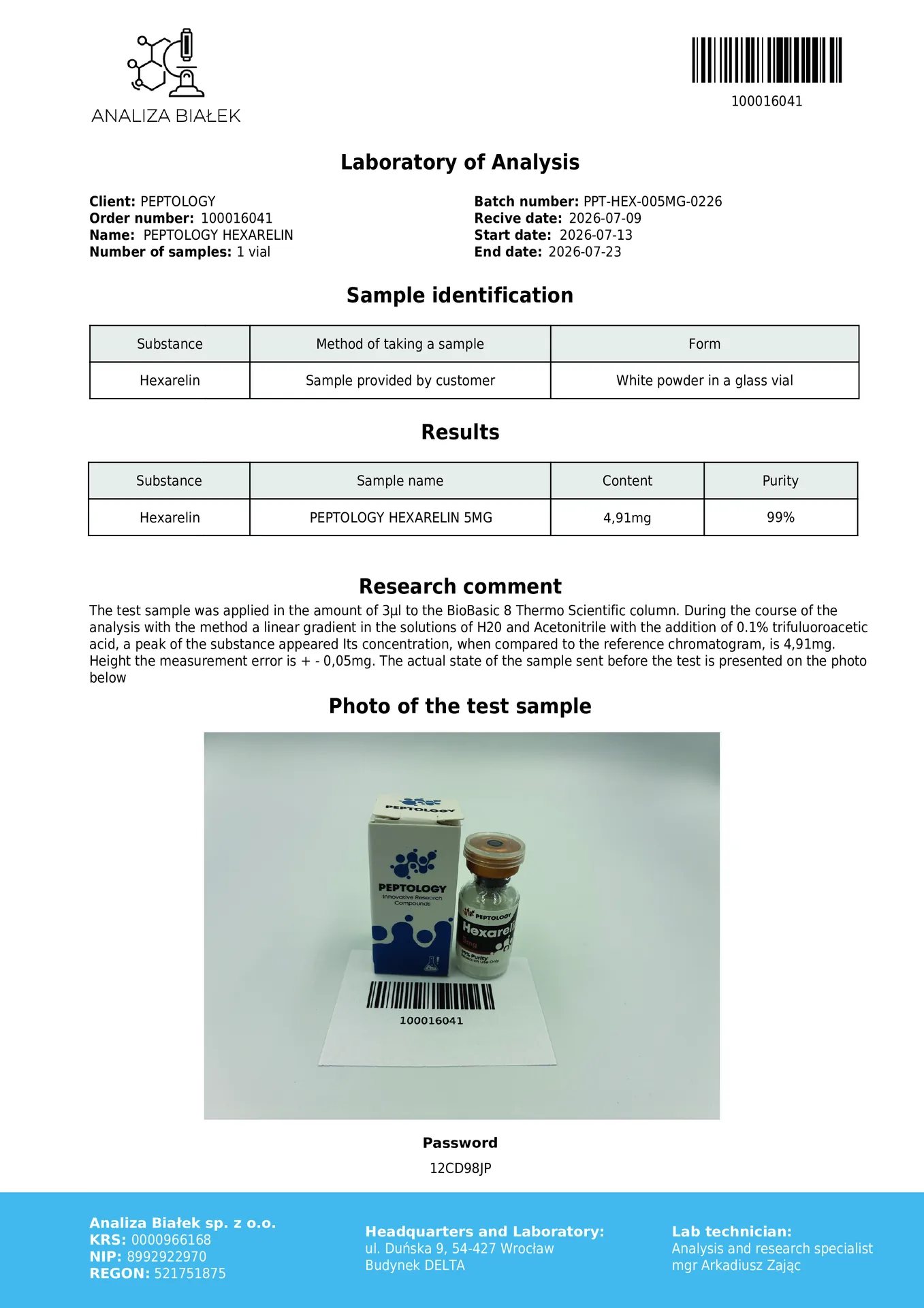 Hexarelin 5 mg – GH secretagogue (GHS-R1a agonist) for research – image 2