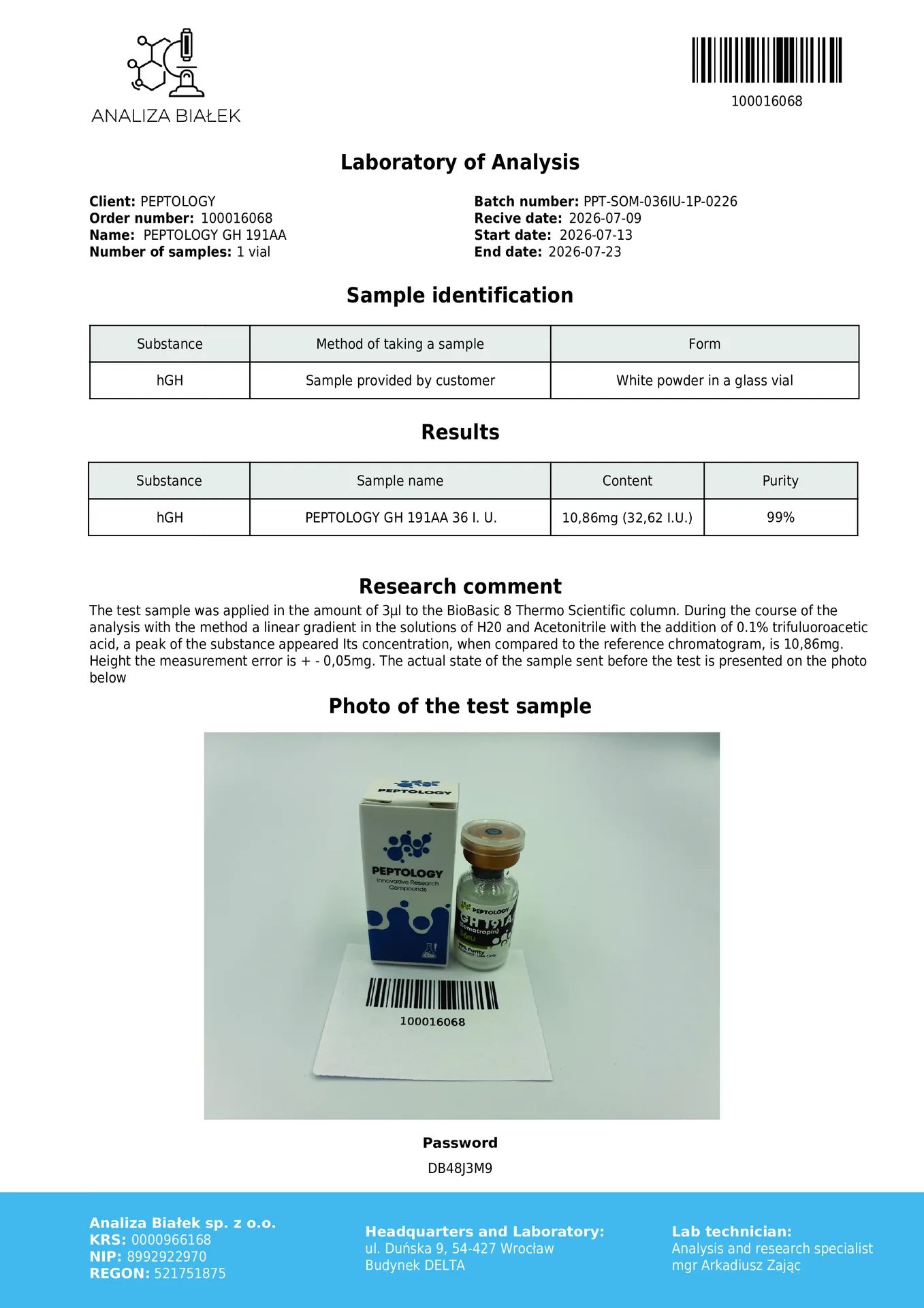 Somatropin 1 pc. x 36 IU – Growth hormone (HGH) – image 2
